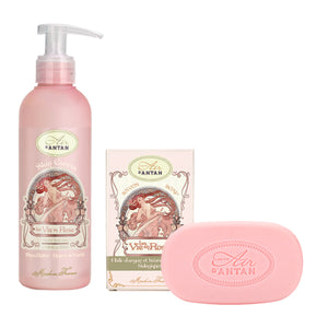 Soap and Body Cream Set in Jute Bag La Vie en Rose